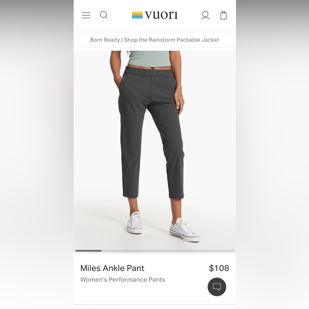 COPY - Vuori Miles Ankle Pant, Size S